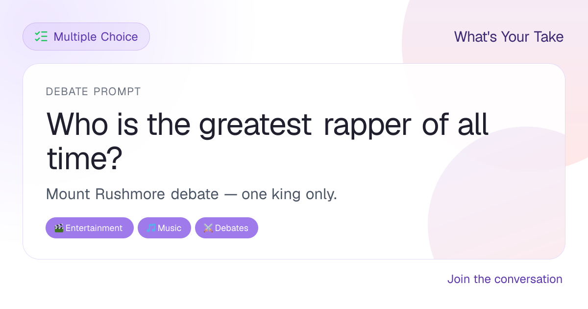Who is the greatest rapper of all time? | What Is Your Take?